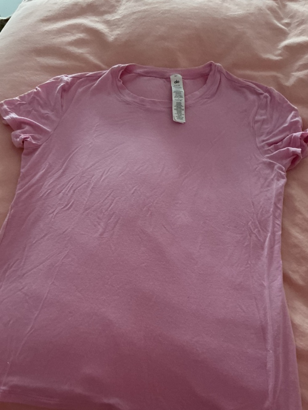 ALO Yoga Pink Short Sleeve Crewneck Tee - Picture 2 of 4